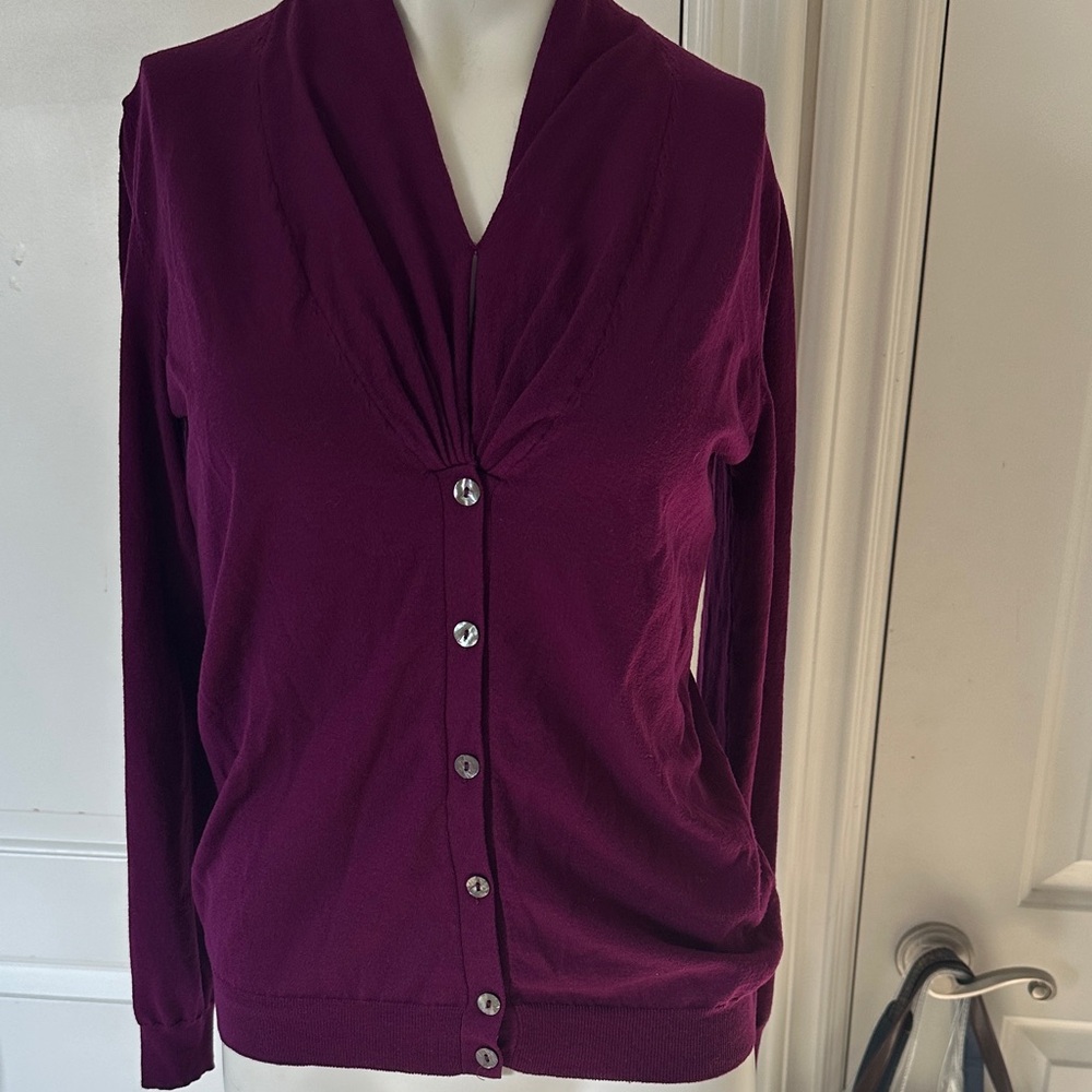 Etro Deep Purple Button-Up Cardigan